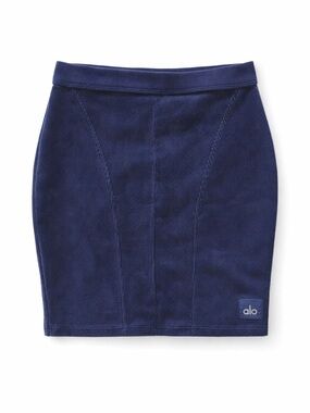Alo Yoga Navy Ribbed Mini Skirt | Athleisure Activewear